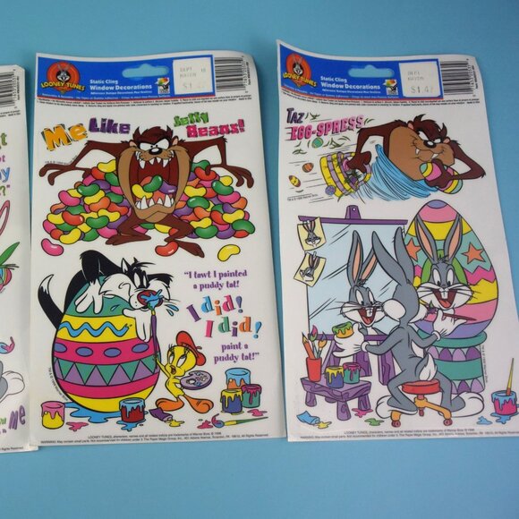 3 Sheets Looney Tunes Static Cling Easter Window Decorations New in Pkg - Picture 3 of 9